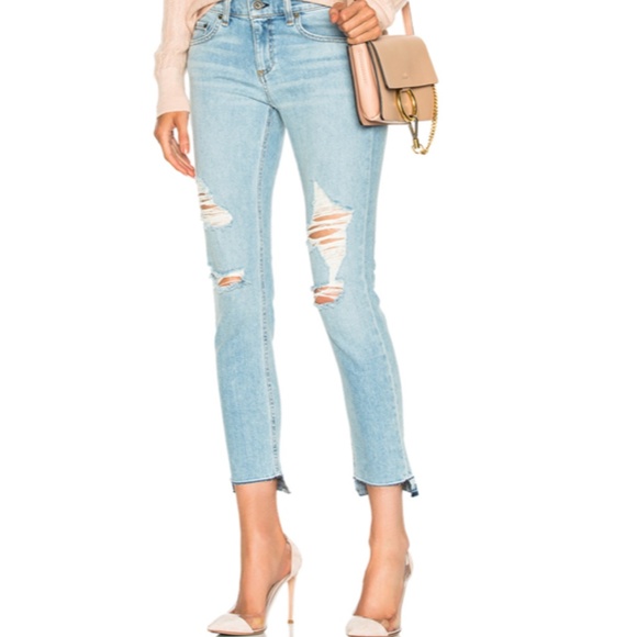 destroyed capri jeans